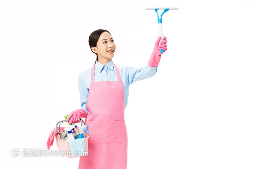 家政服務女性清潔擦拭