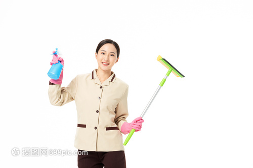 家政服務女性清潔玻璃形象